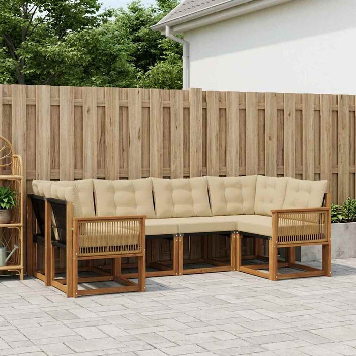 Set de canapele de exterior 6 pcs Natural și Bej WALTI