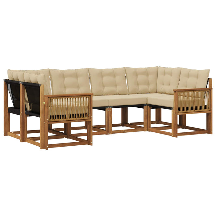 Set de canapele de exterior 6 pcs Natural și Bej WALTI