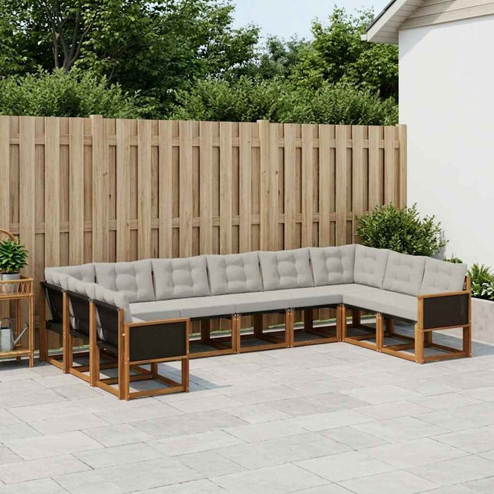 Set de canapele de exterior 10 pcs Natural și Gri deschis WALTI