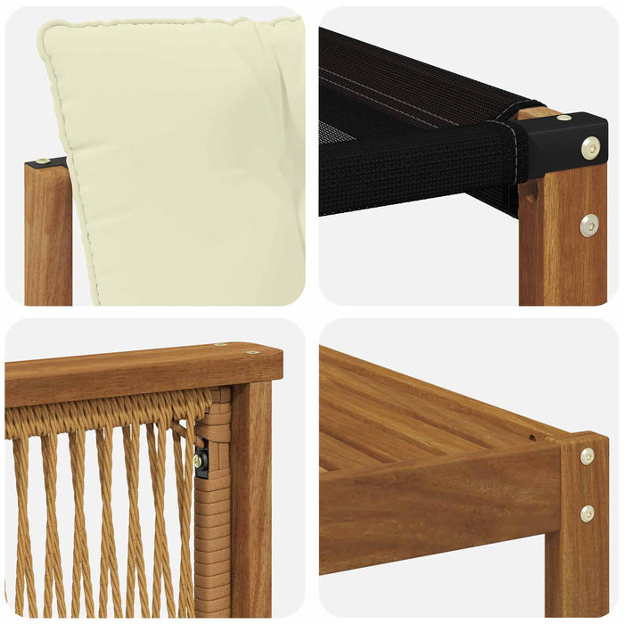 Set de canapele de exterior cu pernă 11 pcs Natural și Crem WALTI