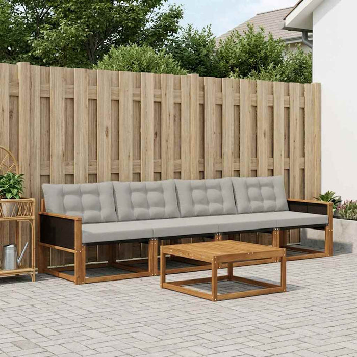 Set de canapele de exterior 5 pcs Natural și gri deschis WALTI