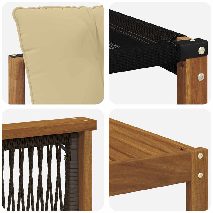 Set de canapele de exterior cu pernă 5 pcs Natural și Bej WALTI