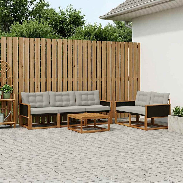 Set de canapele de exterior 6 pcs Natural și gri deschis WALTI