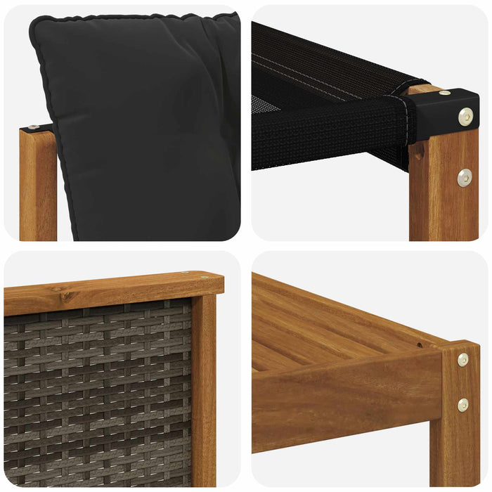 Set de canapele de exterior cu pernă 7 pcs Natural și Negru WALTI
