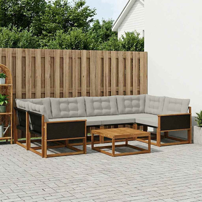 Set de canapele de exterior 7 pcs Natural și gri deschis WALTI