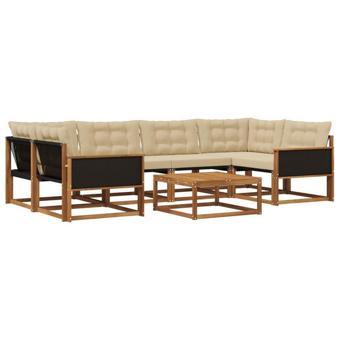 Set de canapele de exterior cu pernă 7 pcs Natural și Bej WALTI