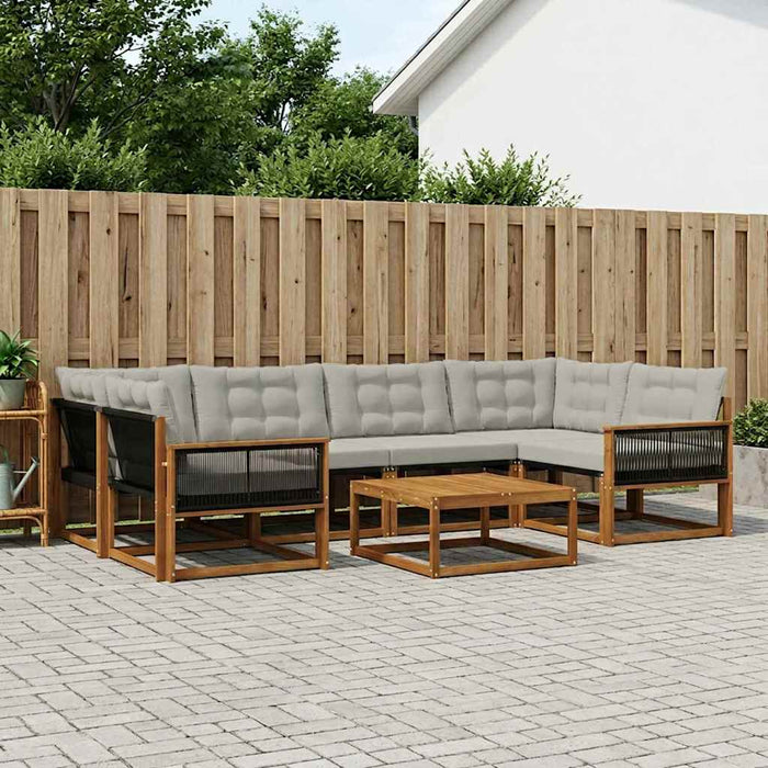 Set de canapele de exterior 7 pcs Natural și gri deschis WALTI