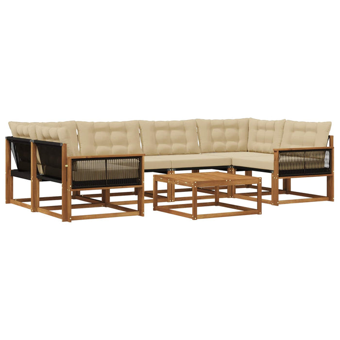 Set de canapele de exterior cu pernă 7 pcs Natural și Bej WALTI