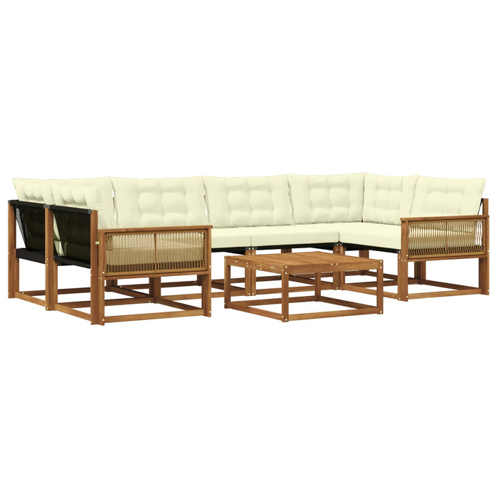 Set de canapele de exterior cu pernă 7 pcs Natural și Crem WALTI
