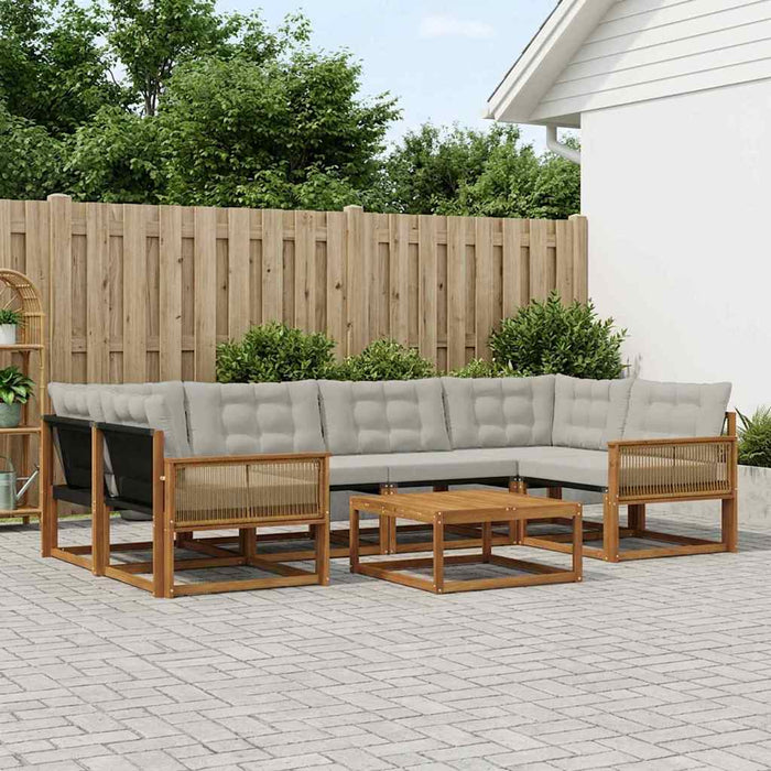 Set de canapele de exterior 7 pcs Natural și gri deschis WALTI