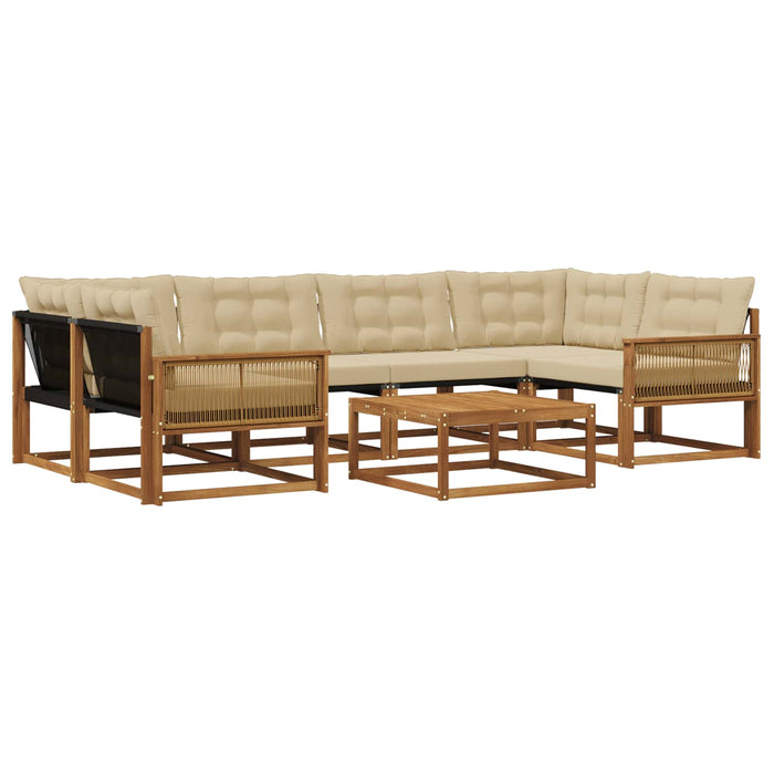 Set de canapele de exterior cu pernă 7 pcs Natural și Bej WALTI