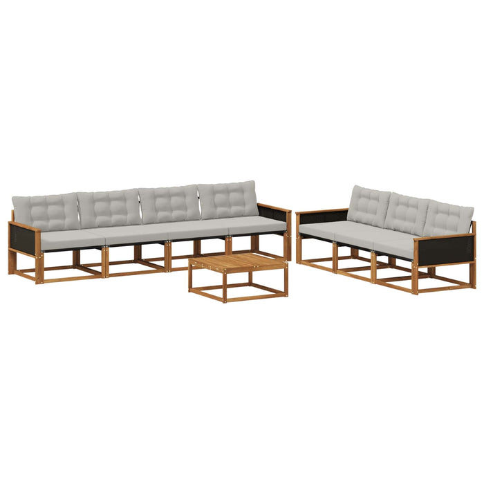 Set de canapele de exterior 8 pcs Natural și gri deschis WALTI