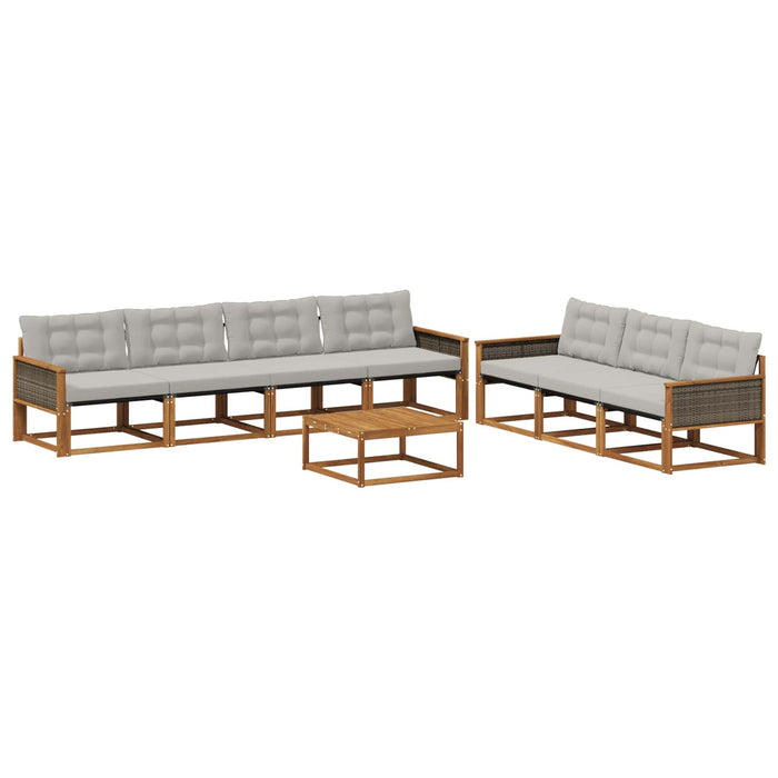 Set de canapele de exterior 8 pcs Natural și gri deschis WALTI