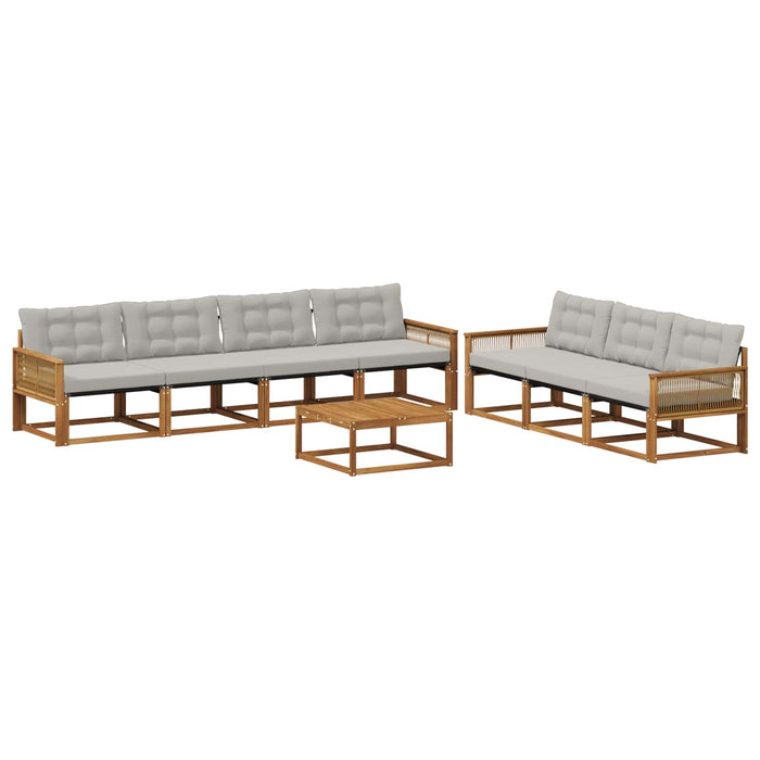 Set de canapele de exterior 8 pcs Natural și gri deschis WALTI