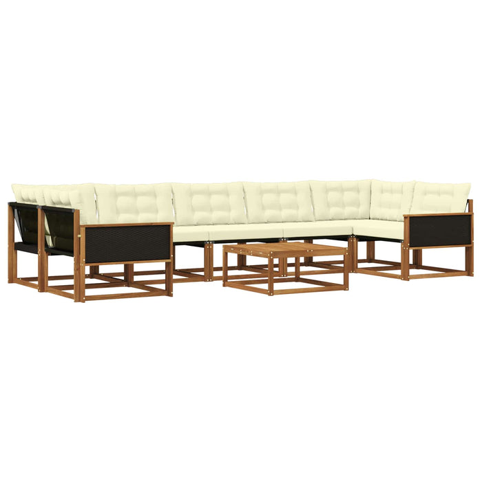 Set de canapele de exterior cu pernă 8 pcs Natural și Crem WALTI
