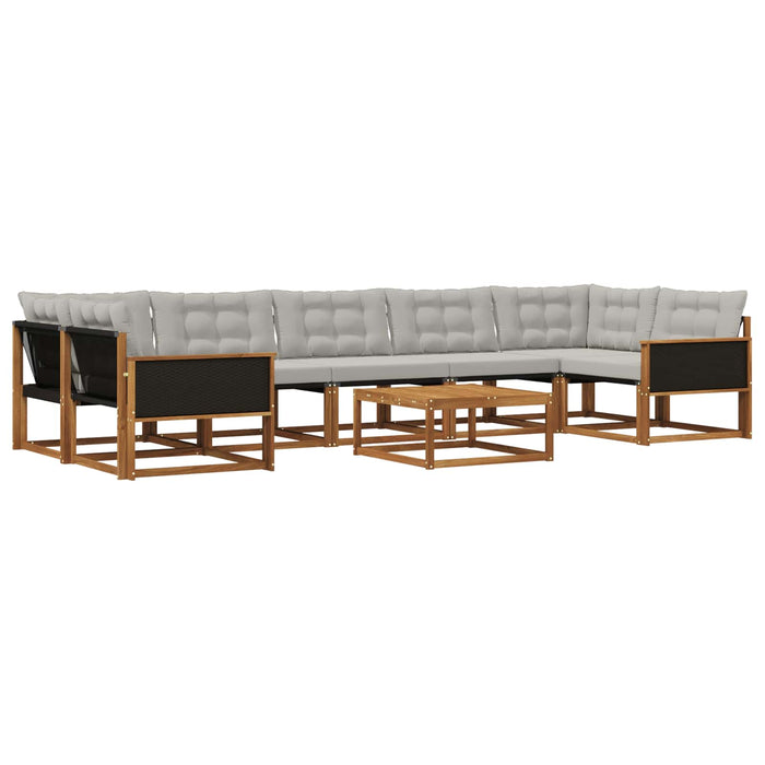 Set de canapele de exterior 8 pcs Natural și gri deschis WALTI