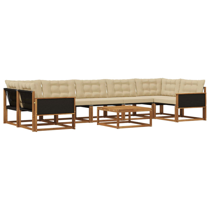 Set de canapele de exterior cu pernă 8 pcs Natural și Bej WALTI