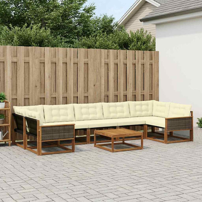Set de canapele de exterior cu pernă 8 pcs Natural și Crem WALTI