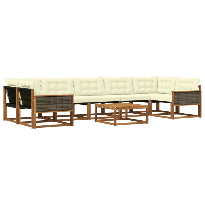 Set de canapele de exterior cu pernă 8 pcs Natural și Crem WALTI