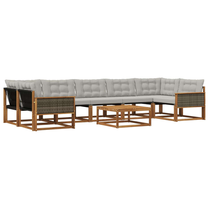 Set de canapele de exterior 8 pcs Natural și gri deschis WALTI