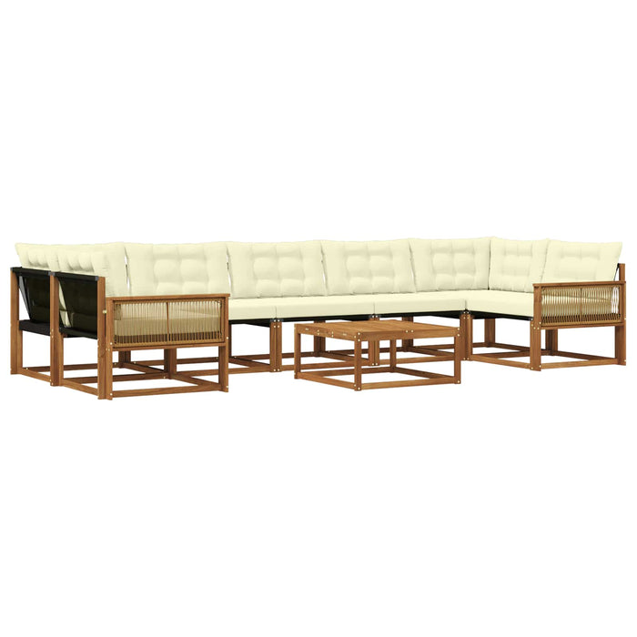 Set de canapele de exterior cu pernă 8 pcs Natural și Crem WALTI