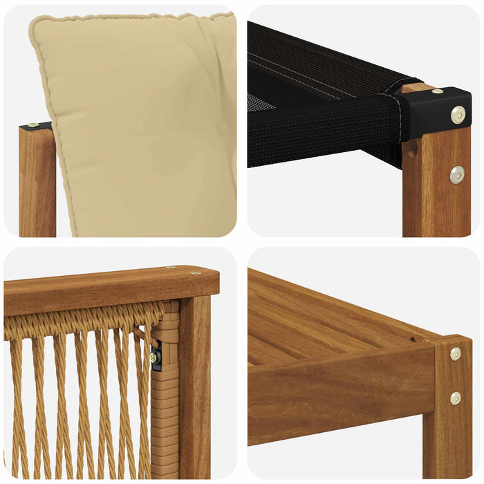 Set de canapele de exterior cu pernă 8 pcs Natural și Bej WALTI