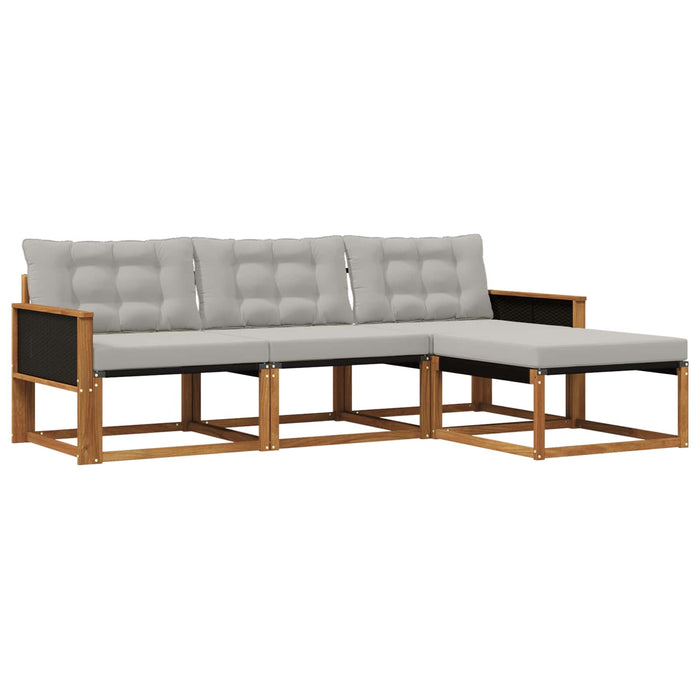 Set de canapele de exterior 4 pcs Natural și gri deschis WALTI