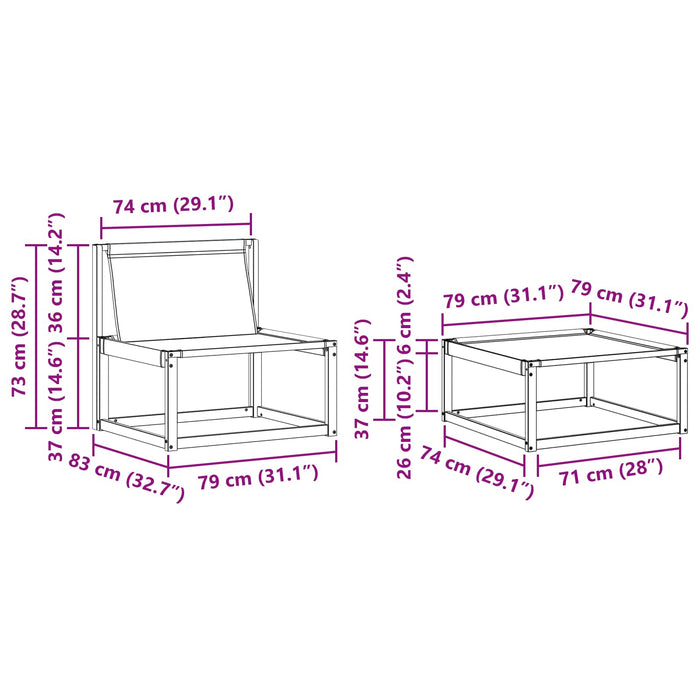 Set de canapele de exterior cu pernă 4 pcs Natural și Negru WALTI