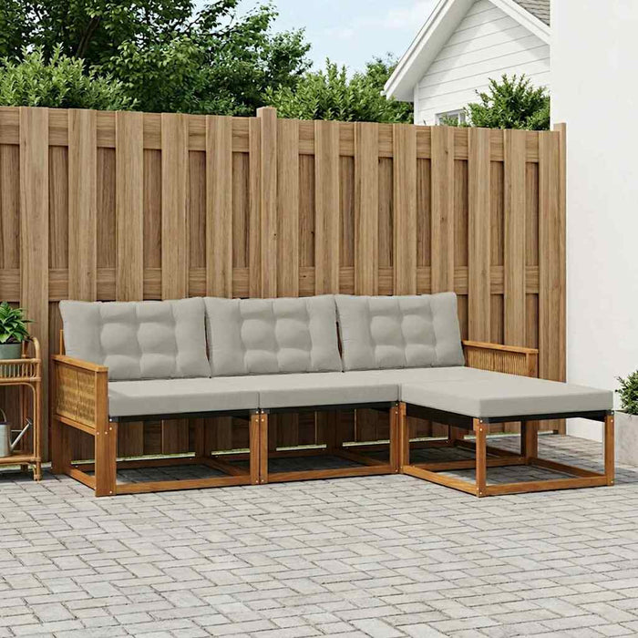 Set de canapele de exterior 4 pcs Natural și gri deschis WALTI