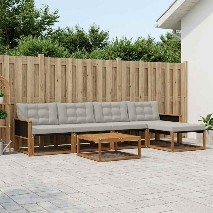 Set de canapele de exterior 6 pcs Natural și gri deschis WALTI