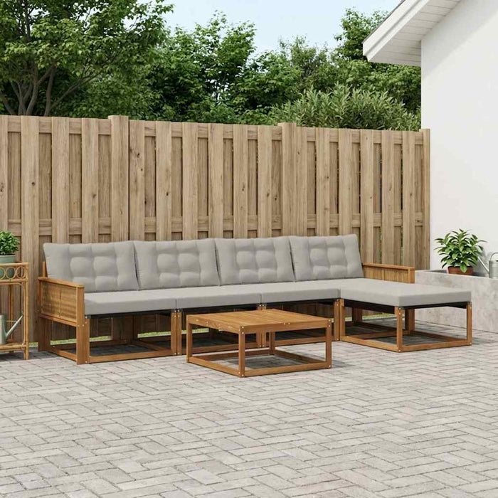 Set de canapele de exterior 6 pcs Natural și gri deschis WALTI