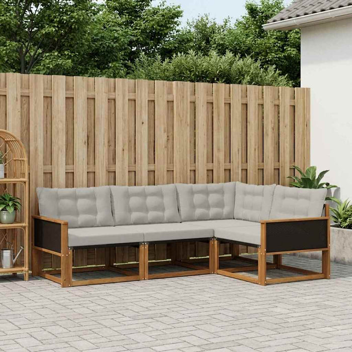 Set de canapele de exterior 4 pcs Natural și gri deschis WALTI