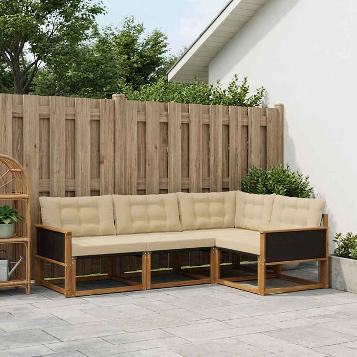 Set de canapele de exterior cu pernă 4 pcs Natural și Bej WALTI