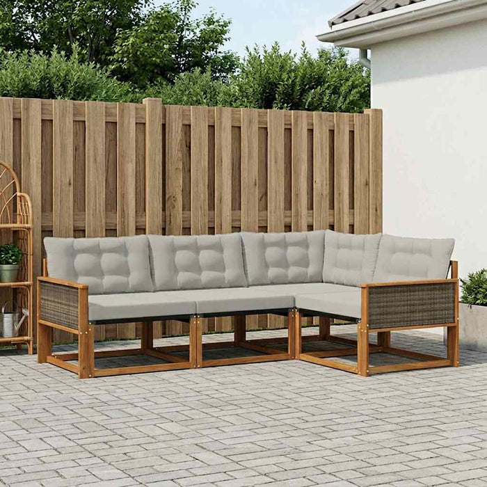 Set de canapele de exterior 4 pcs Natural și gri deschis WALTI