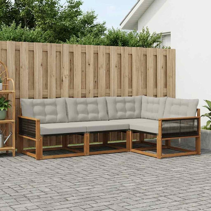 Set de canapele de exterior 4 pcs Natural și gri deschis WALTI