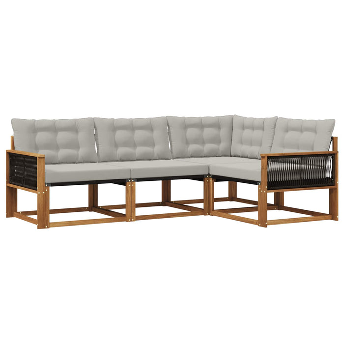 Set de canapele de exterior 4 pcs Natural și gri deschis WALTI