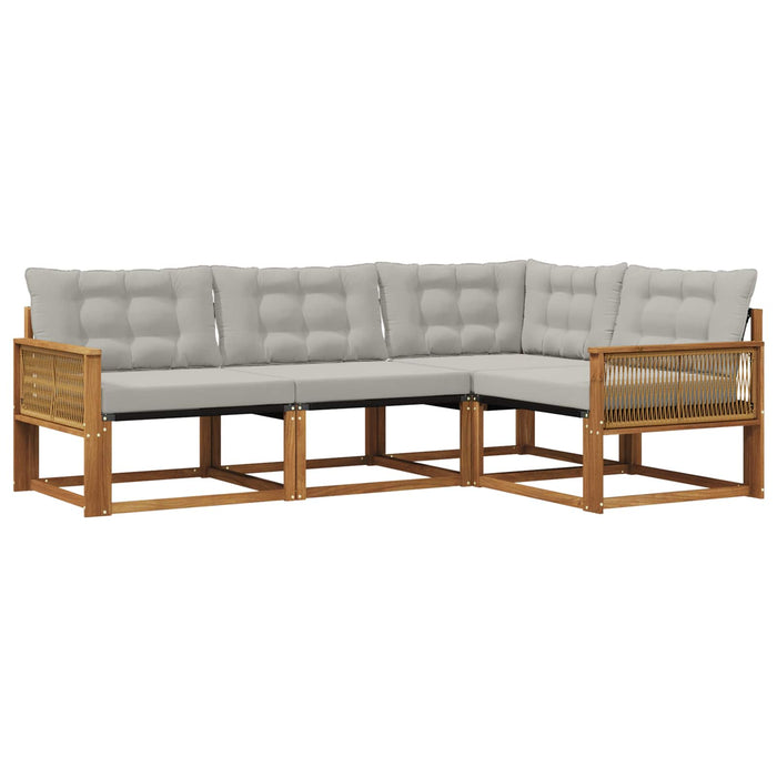 Set de canapele de exterior 4 pcs Natural și gri deschis WALTI