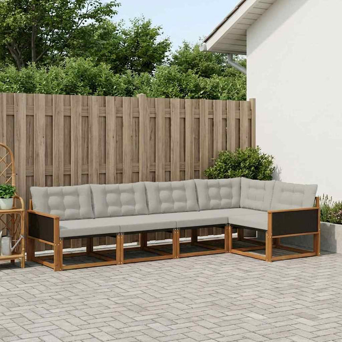 Set de canapele de exterior 5 pcs Natural și gri deschis WALTI