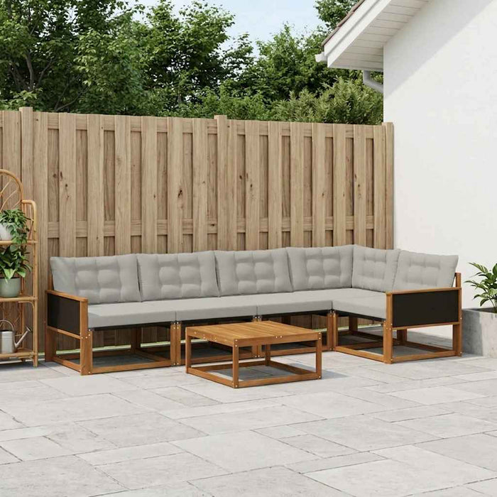 Set de canapele de exterior 6 pcs Natural și gri deschis WALTI