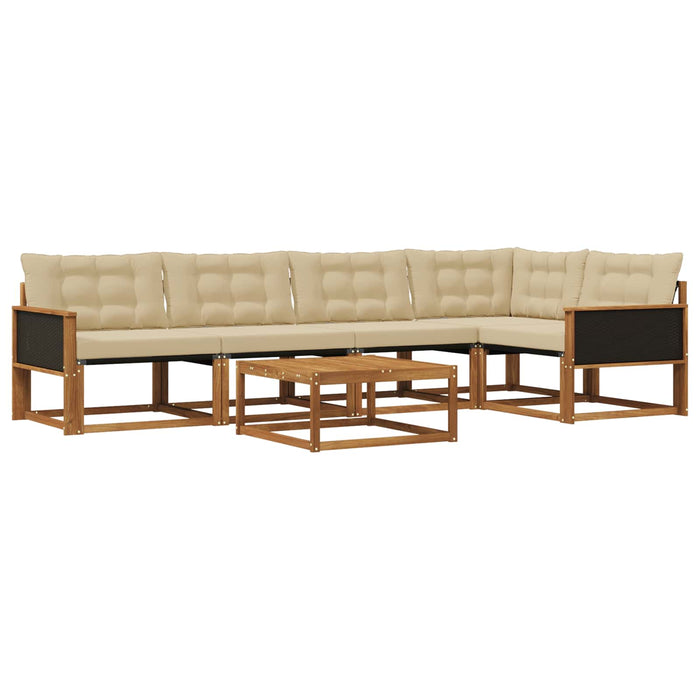 Set de canapele de exterior cu pernă 6 pcs Natural și Bej WALTI