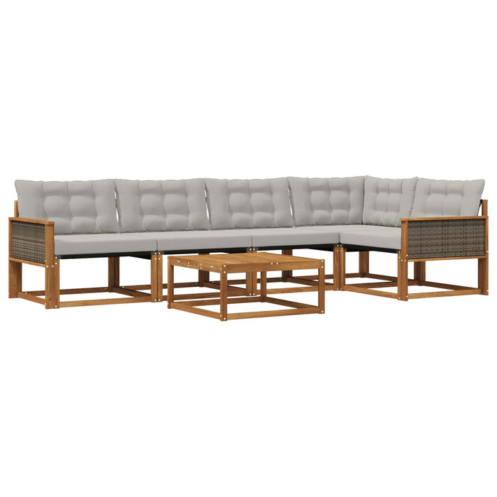 Set de canapele de exterior 6 pcs Natural și gri deschis WALTI