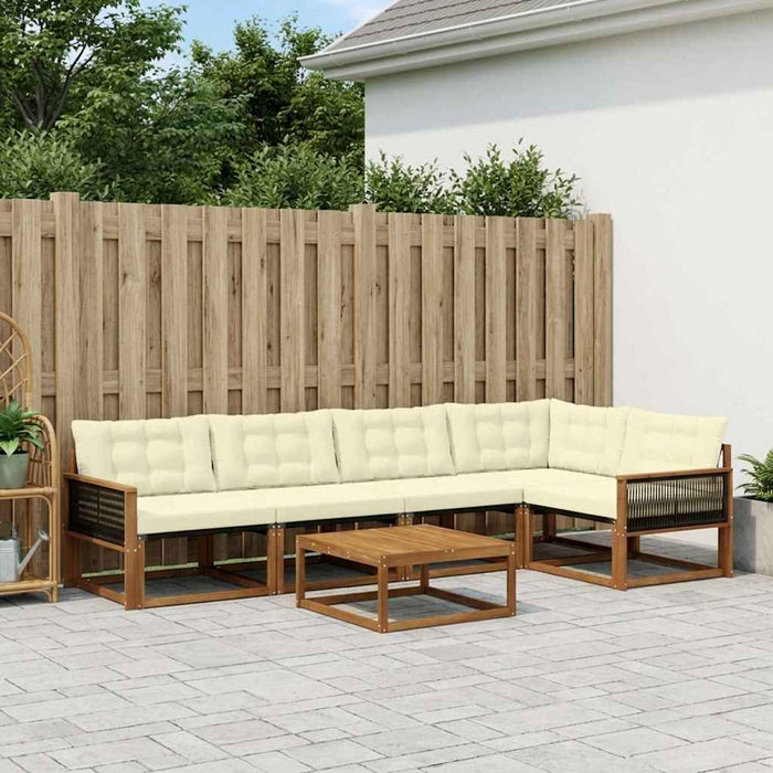 Set de canapele de exterior cu pernă 6 pcs Natural și Crem - WALTI WALTI