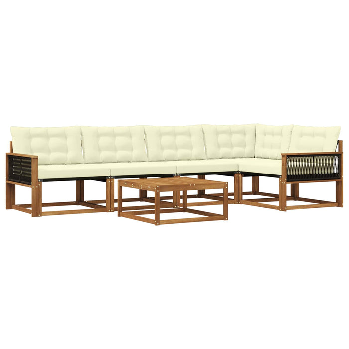 Set de canapele de exterior cu pernă 6 pcs Natural și Crem - WALTI WALTI