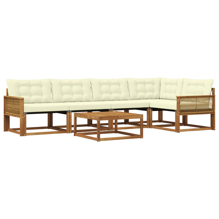 Set de canapele de exterior cu pernă 6 pcs Natural și Crem WALTI