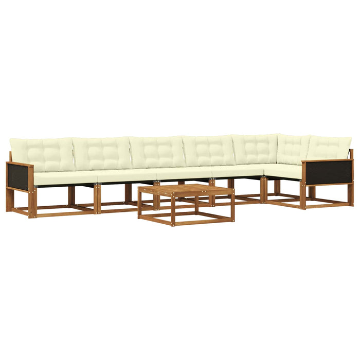 Set de canapele de exterior cu pernă 7 pcs Natural și Crem WALTI