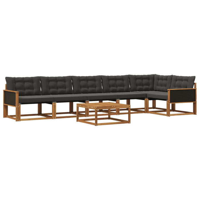 Set de canapele de exterior cu pernă 7 pcs Natural și Negru WALTI