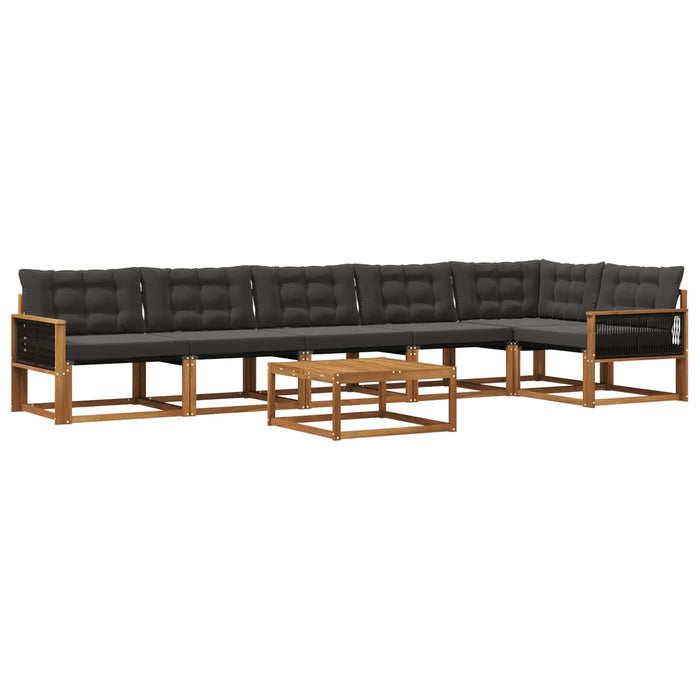 Set de canapele de exterior cu pernă 7 pcs Natural și Negru WALTI