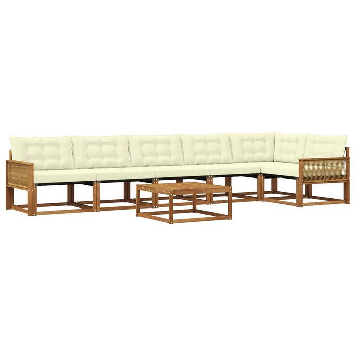 Set de canapele de exterior cu pernă 7 pcs Natural și Crem WALTI