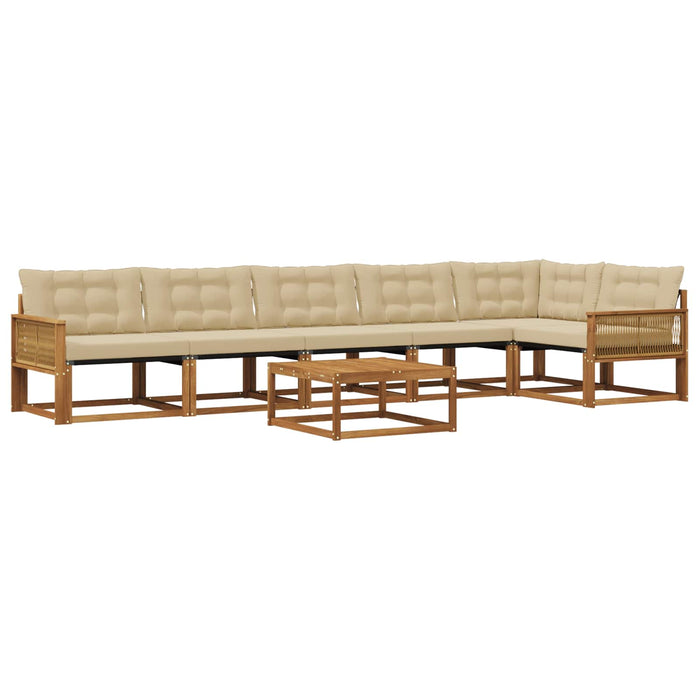 Set de canapele de exterior cu pernă 7 pcs Natural și Bej WALTI