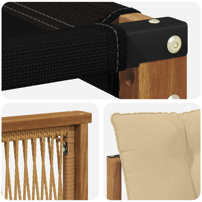 Set de canapele de exterior cu pernă 7 pcs Natural și Bej WALTI